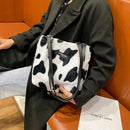 Female Plush Shoulder Bag Animal Pattern Shoulder Handbag Student School Satchel