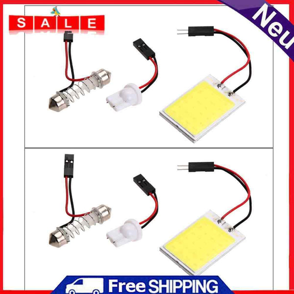 2pcs Xenon HID White COB LED Dome Bulb Car Interior Panel Lamp for Kar