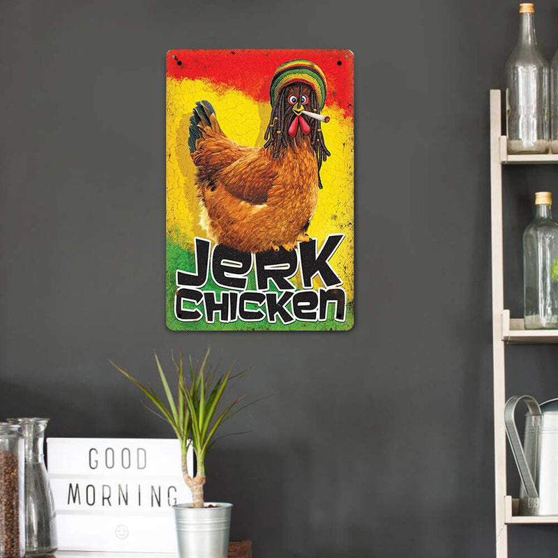 JERK Chicken Retro Metal Plate Tin Sign Poster Plate Wall Decor Accessories