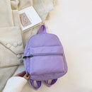 Women Solid Color Backpack Preppy Style School Nylon Mini Rucksack (Purple)