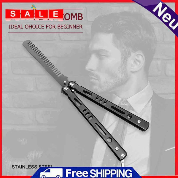 Pro Butterfly Style Hair Comb Folding Practice Workout Brushes Stainless Steel