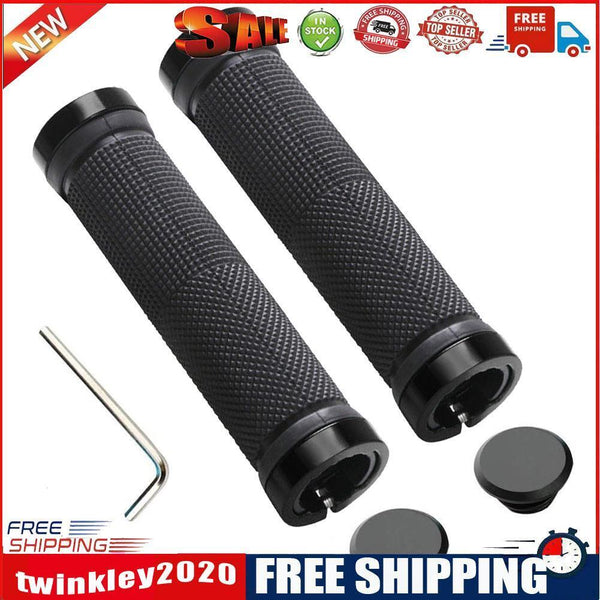 2pcs Bicycle Handlebars Anti-slip Bike Hand Grips with Plug Wrench (Black)