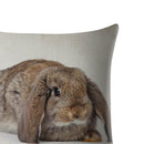 Rabbit Printed Cushion Linen Bed Throw Pillow Case Artistic Home Decor Cover