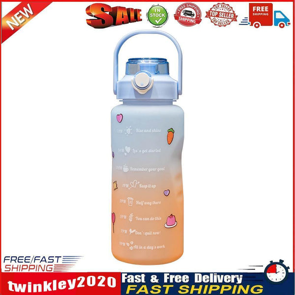 1500ml Colorful Water Kettle w/ Marker Large Sports Drink Frosted Cup (C) Newly