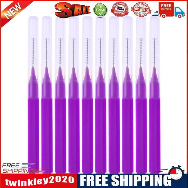 8pcs/Pack I Type Interdental Brushes Dental Cleaning Massage Tool(Purple)