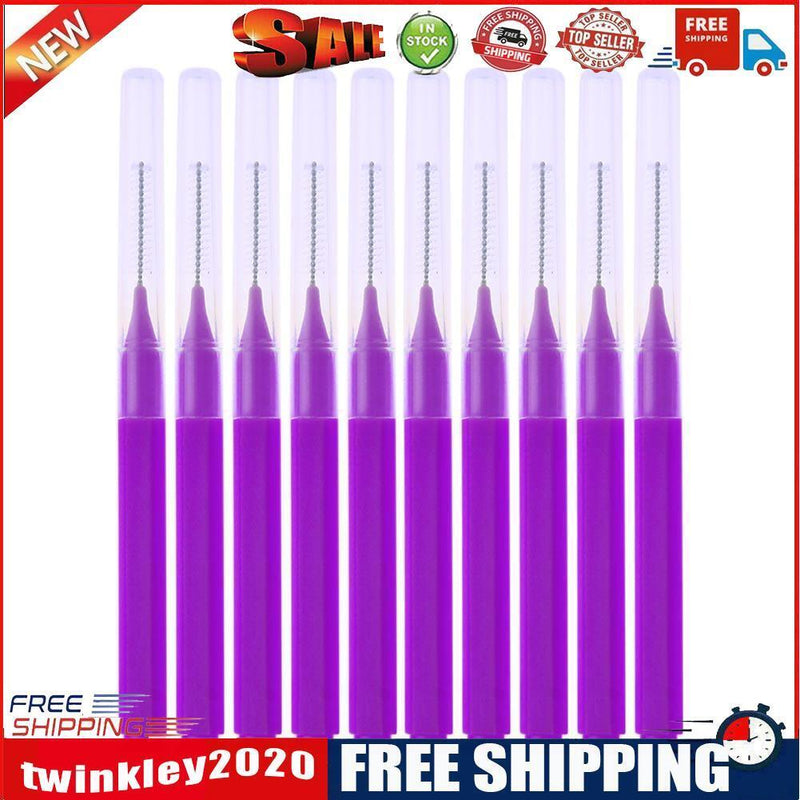 8pcs/Pack I Type Interdental Brushes Dental Cleaning Massage Tool(Purple)