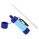Drinking Water Filter Tools Hiking Survival Water Purifier w/ Straw (Blue) Newly