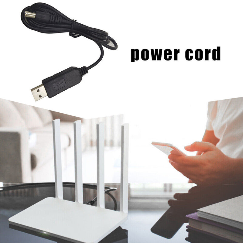 USB to 12VDC Power Boost Line Power Adapter Cable for WiFi Router LED Strip Lamp