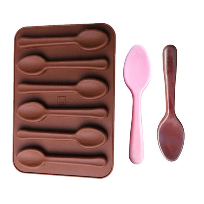 Silicone Chocolate Spoon Baking Non-stick Biscuit Cake Jelly Candy Molds Newly