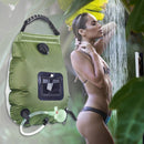 Foldable 20L Solar Water Storage Bags Outdoor Heating Shower Bags (Green) Newly