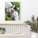 Girl Horse Oil Paint by Numbers Hand Painted Frameless Picture Home Ornamen