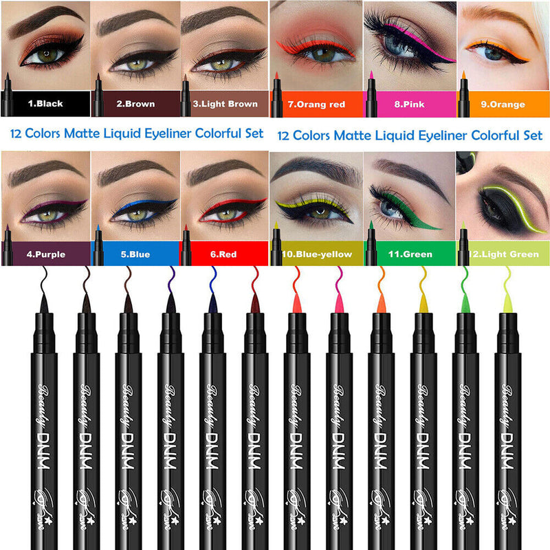 Fast Dry Liquid Eyeliner Pencils Colorful Long Lasting Thin Head Eye Liner Pen