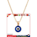 Evil Eye Pendant Necklace Chain - Blue Eyes Alloy Rope Chain (Dark Blue) Newly