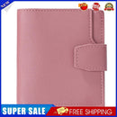 Women Simple Bifold Leather Short Wallet Solid Color Hasp Card Case (Red)