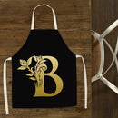 Letter B Printed Linen Apron Waterproof Kitchen Cooking Bibs Pinafore (2)