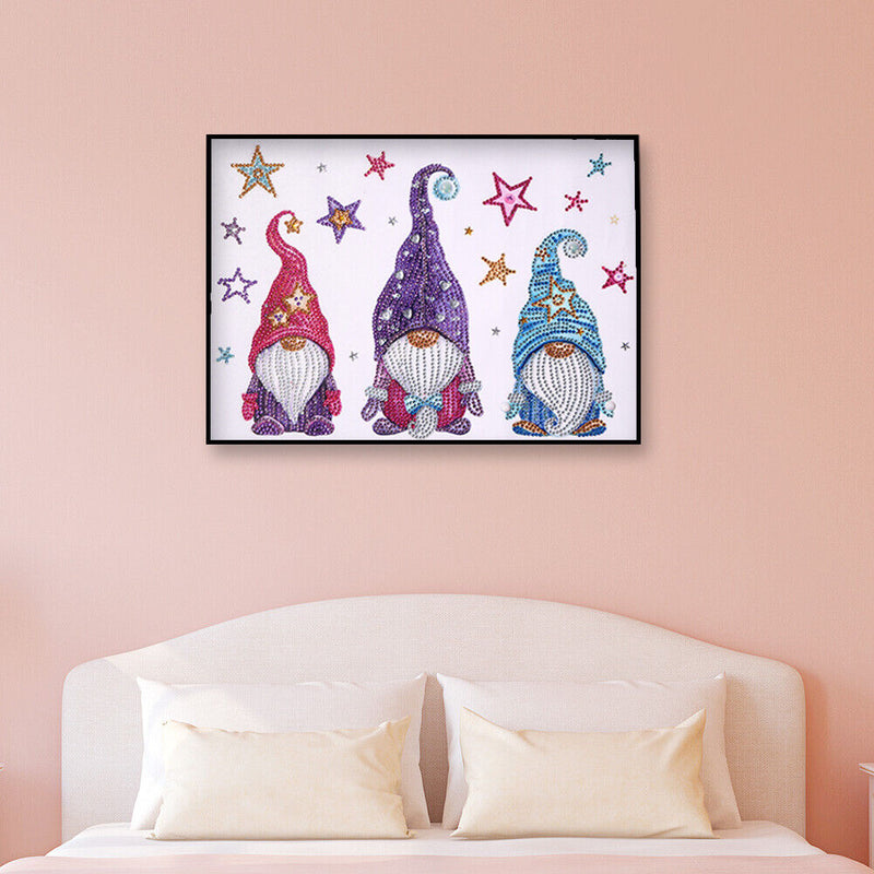 5D Diamond Painting DIY Rhinestone Special Shaped Star Heart Gnome Kit Newly