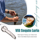 Metal 5g Spinners Fishing Lure Hard Bait Sequins with Treble Hook Fishing Tackle
