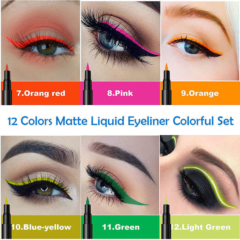 Fast Dry Liquid Eyeliner Pencils Colorful Long Lasting Thin Head Eye Liner