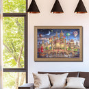 Full Cross Stitch Eco-cotton Thread 11CT Stamped Castle Wall Art Home Decor Kit