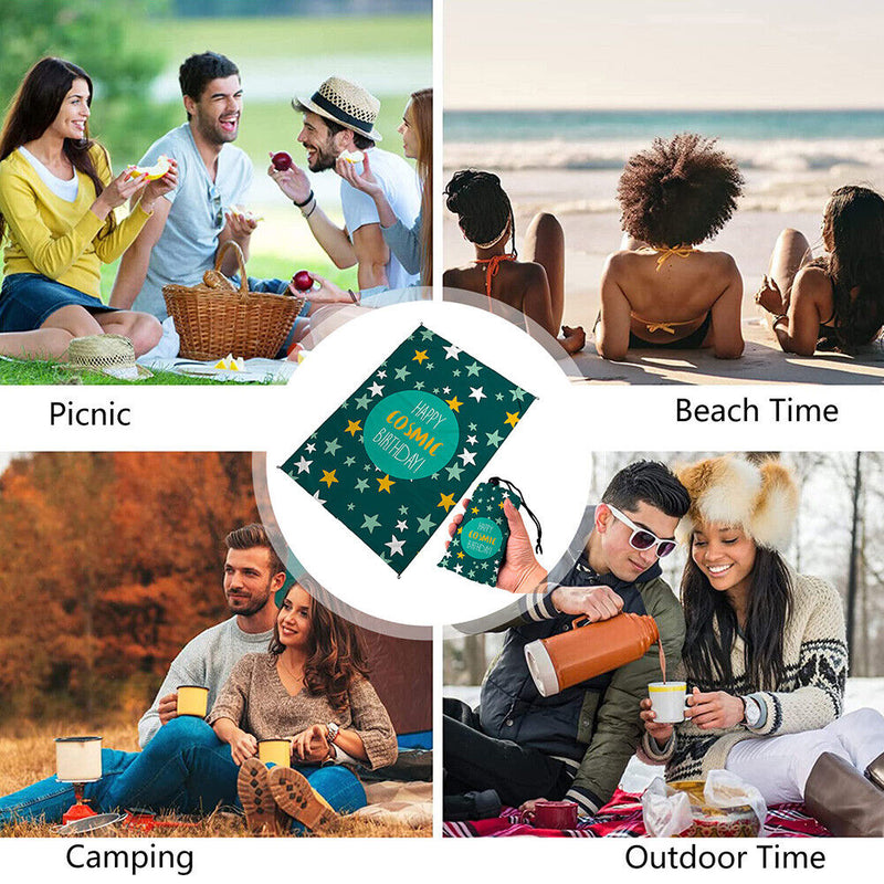 #A Multifunctional Folding Beach Blanket Waterproof Pocket Lightweight Beach Mat