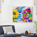 Frameless Cat Sunflower Oil Paint By Numbers DIY Handmade Drawing On Canvas Kit