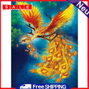 11CT Full Cross Stitch Golden Phoenix Stamped DIY Cotton Thread Needlework Craft