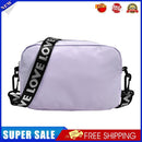 Women Nylon Solid Color Messenger Bag Lady Zipper Crossbody Bag (Purple)