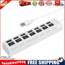 USB Hub 480Mbps Multi USB 2.0 Adapter 7 Port Expander Splitter (White)