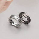 Stainless Steel Biker Adjustable Gothic Promise Lover Couple Bladed Ring Punk