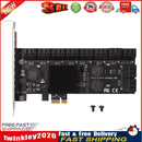 20 Port PCIE Expansion Card PCIe SATA 3.0 Riser Adapter 6Gbps for Desktop Newly