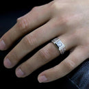 Crystal Ring for Men Engagement Rings Zirconia Wedding Open Rings Jewelry
