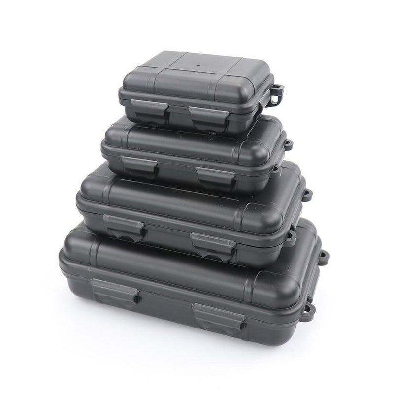 Outdoor Waterproof Sealed Box Shockproof EDC Tools Storage Case (Black L)
