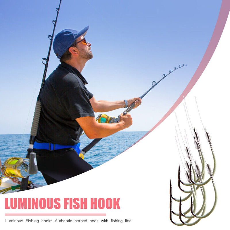 30pcs/Lot High Carbon Steel Luminous Fishing Fishing Barbed Hook Fishing Tackles