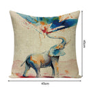 Linen Pillowcases Elephant Printing Cushion Decorative Cover Throw Pillow Case