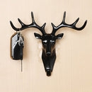 Self-Adhesive Wall-Mounted Hook Antler Horns DIY Hanger Wall Rack (Black) Newly