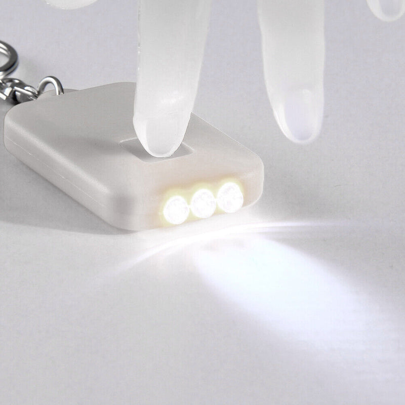 Portable Solar 3 LED Light Keychain Key Ring Outdoor Emergency Torch Flashlig