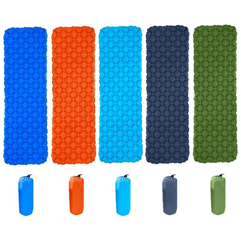 Tent Camping Mat Inflatable Hiking Portable Travel Sleeping Pad (Dark Blue)