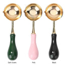Wood Handle Sealing Wax Spoon Wax Bead Tablet Melting Spoons Craft (Black)