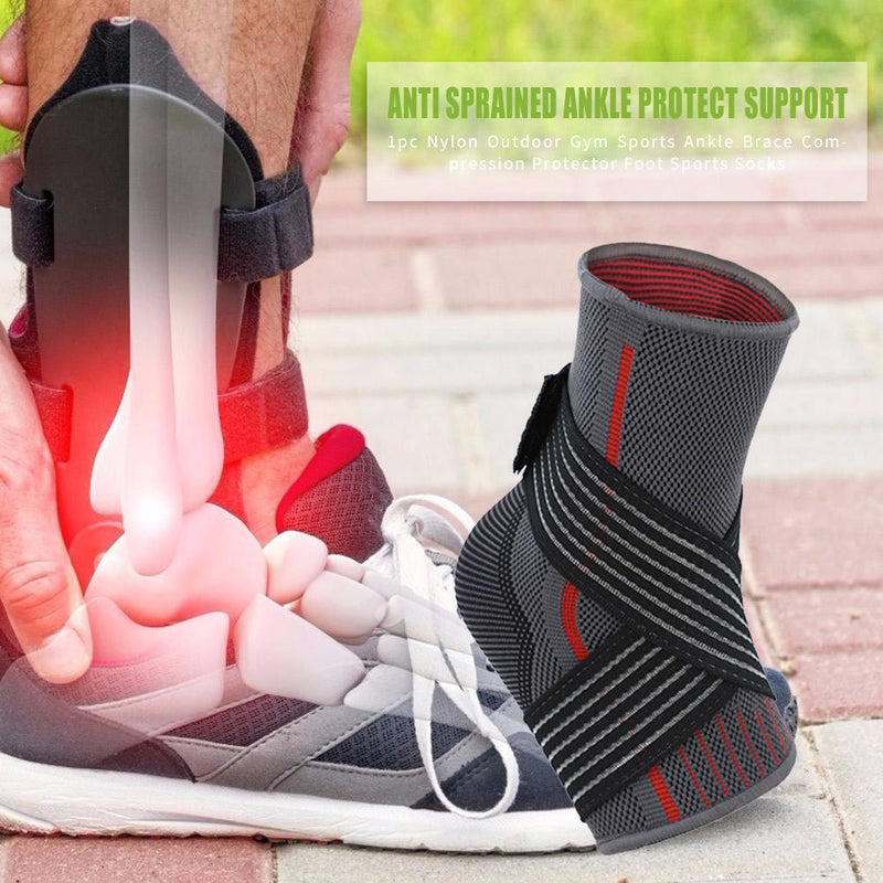 Gym Sport Fitness Unisex Ankle Protector Compression Foot Support Strap (L)