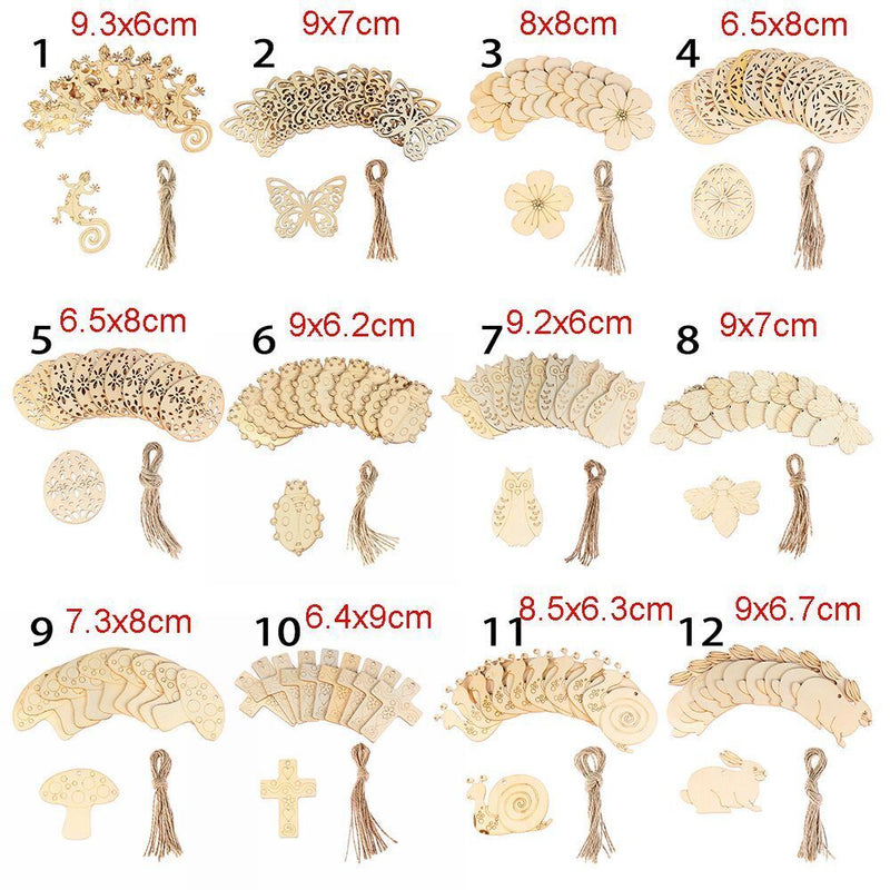 Wooden Easter Wood Chips Hanging Ornaments Easter Decorations Easter eggs