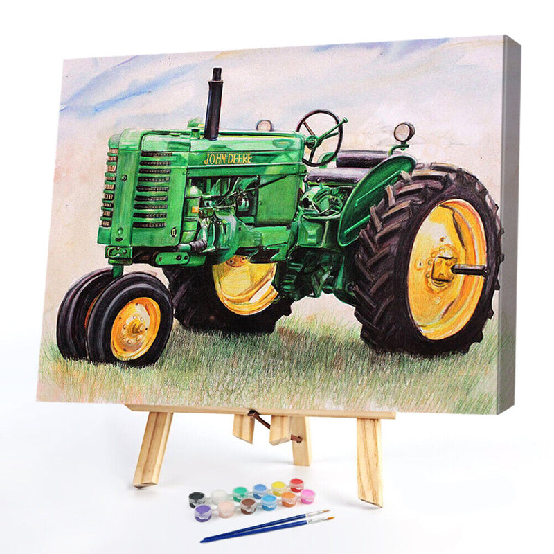 Tractor Frameless DIY Oil Paint by Numbers Kit Picture Coloring Canvas Art Newly