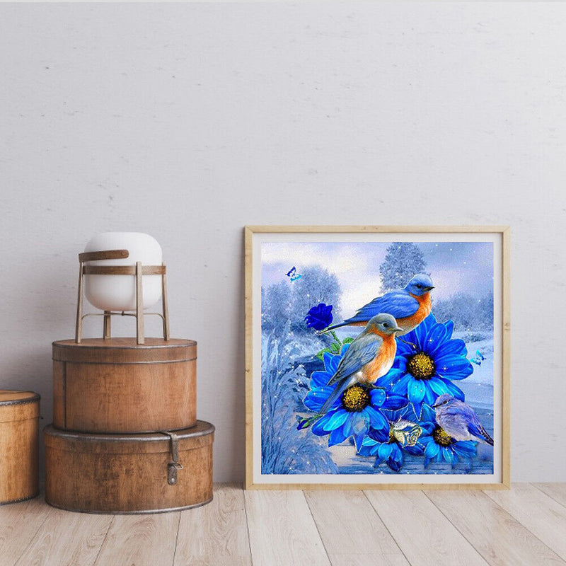 5D DIY Diamond Painting Kits Full Square Drill Blue Bird Flower Mosaic Picture