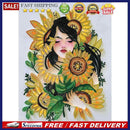 5D DIY Sunflower Girl Part Drill Special Shape Rhinestone Drawing Kit Decoration