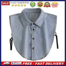 Denim Women False Decor Shirt Collar Detachable Lapel Solid Blouse Accessor