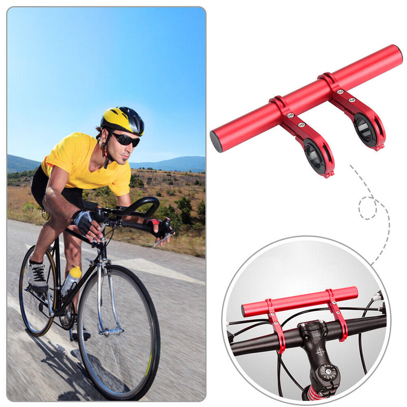 30cm MTB Bike Handlebar Extender Double Clamp Bracket Support Rack (Red) Newly