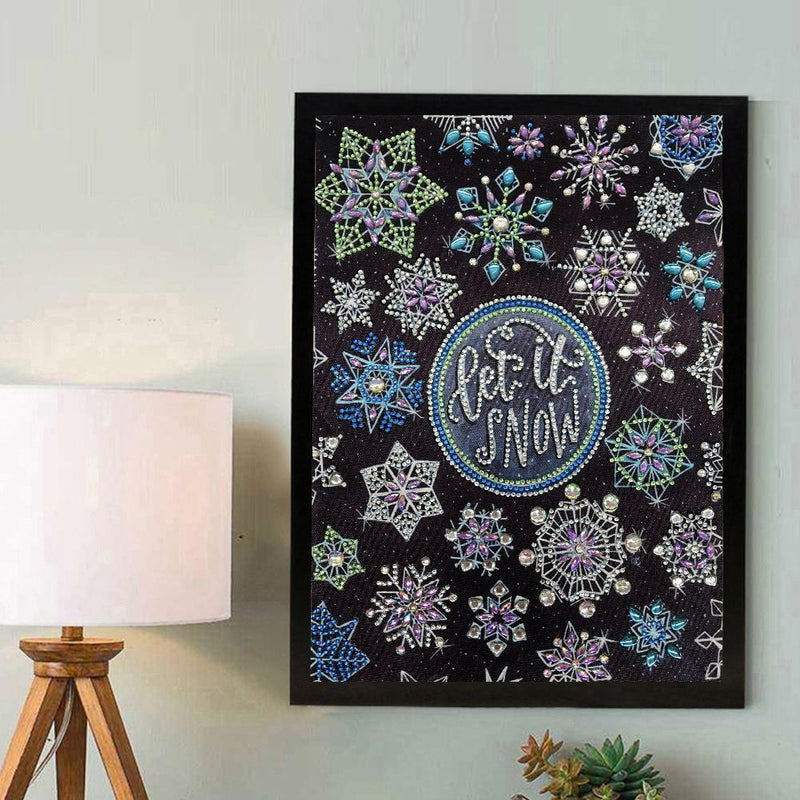 5D DIY Special Shaped Diamond Painting Snowflake Cross Stitch Craft Kit Wall Art