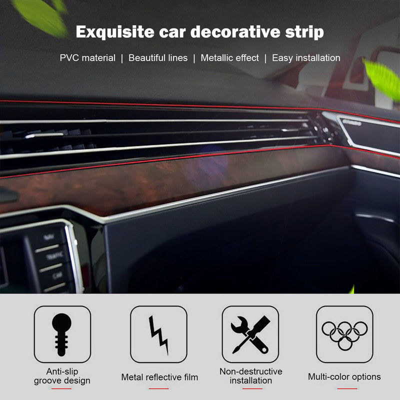 Car Interior Moulding Trim 16ft(5m) Flexible Automobile Line Strip (Red) Newly