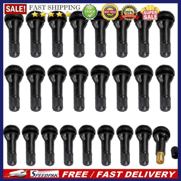 TR413 Snap-in Rubber Tubeless Tire Valve Stems for Car Motorcycle (25pcs)