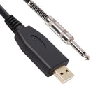 USB Guitar Cable USB Male to 6.35mm 1/4 TS Mono Connector Adapter Cord (2m)