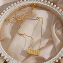 Meaningful Lady Men Jewelry Rectangle Pendant 11:11 Clavicle Chain Necklace